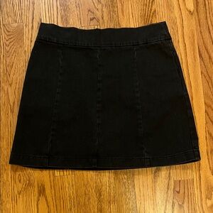 Topshop black denim high waist mini skirt